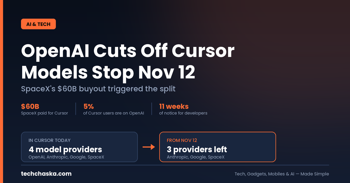 OpenAI Cursor cutoff after SpaceX $60 billion acquisition of Anysphere