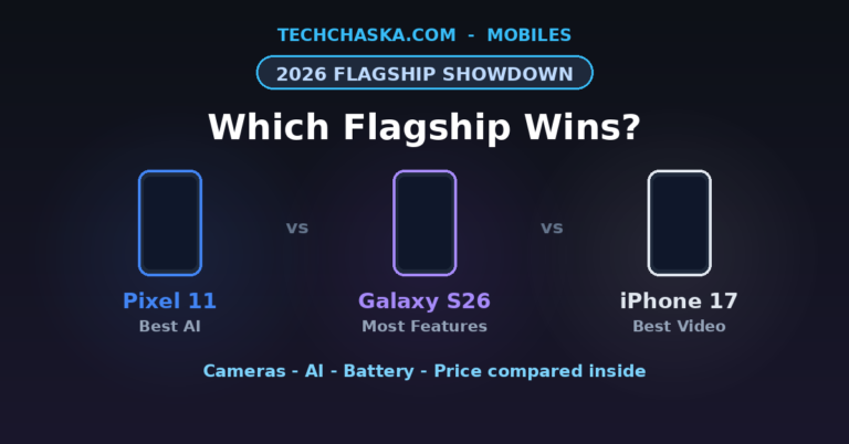 Pixel 11 vs Galaxy S26 vs iPhone 17 comparison 2026