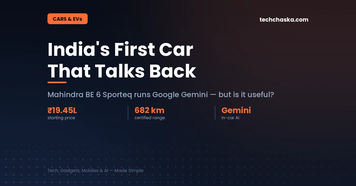 Mahindra BE 6 Sporteq price India and Google Gemini AI features