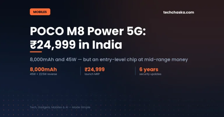 POCO M8 Power 5G price in India is Rs 24,999 with 8000mAh battery