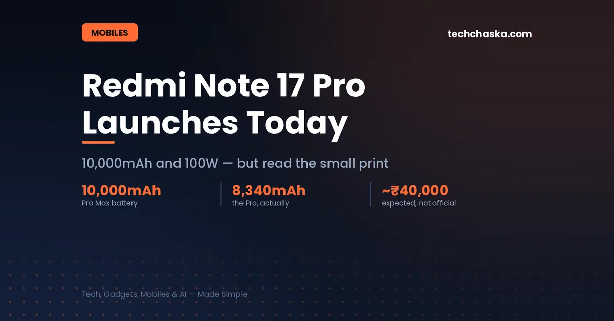 Redmi Note 17 Pro India launch today price specs and 10000mAh battery